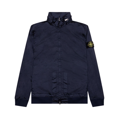 Pre-owned Stone Island Waffen Patch Foldable Hooded Zip Up Jacket 'navy Blue'