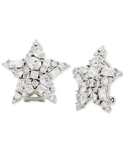 Kate Spade Silver-tone Cubic Zirconia Star Statement Stud Earrings In Clear,silver.