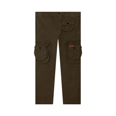 Pre-owned Heron Preston Canvas Cargo Pants 'dark Olive' In Green