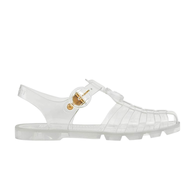 Pre-owned Gucci Wmns Gg Fisherman Sandal 'clear' In White