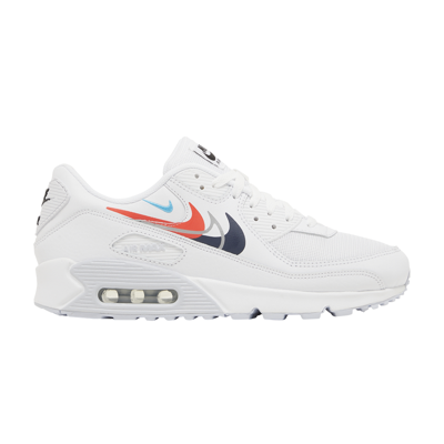 Pre-owned Nike Air Max 90 'multi Swoosh - White Bright Crimson'