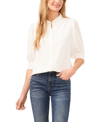 Cece Puff Sleeve Crepe Button-up Shirt In New Ivory