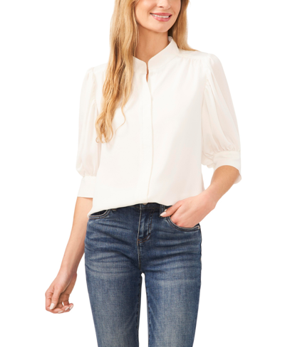 CECE WOMEN'S 3/4-SLEEVE COLLARED BUTTON DOWN BLOUSE