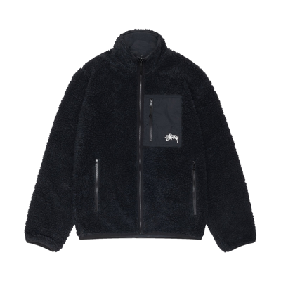 Pre-owned Stussy Sherpa Reversible Jacket 'black'