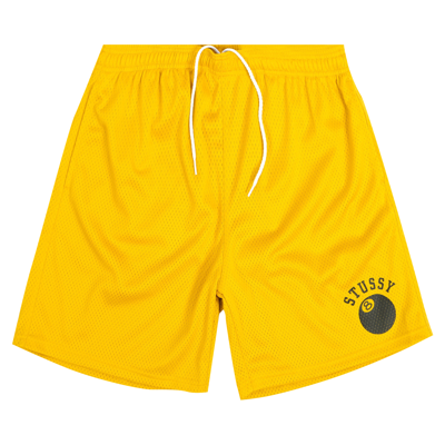 Pre-owned Stussy 8-ball Mesh Short 'gold' In Yellow