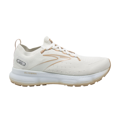 Pre-owned Brooks Wmns Glycerin Stealthfit 20 'white Khaki'