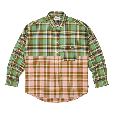 Pre-owned Palace Checkmate Drop Shoulder Shirt 'green'