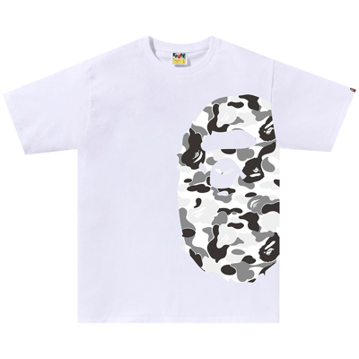 Pre-owned Bape Abc Camo Side Big Ape Head Tee 'white/grey'