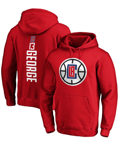 Fanatics Men's Paul George Red La Clippers Team Playmaker Name And Number Pullover Hoodie