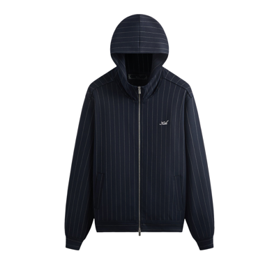 Pre-owned Kith Double Weave Selfridge Zip Up Hoodie 'nocturnal' In Blue
