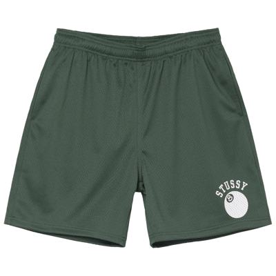 Pre-owned Stussy 8-ball Mesh Short 'forest' In Green