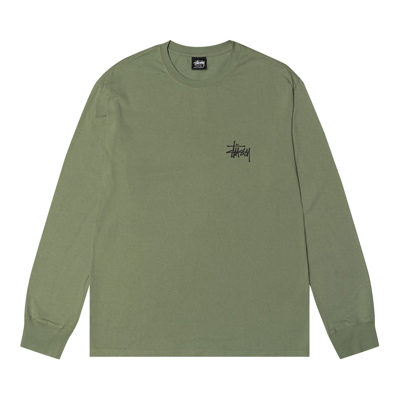 Pre-owned Stussy Basic Pigment Dyed Long-sleeve Tee 'artichoke' In Green