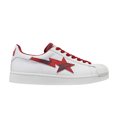 Pre-owned Bape Wmns Skullsta 'white Red'