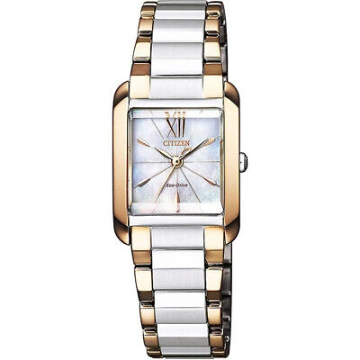 Pre-owned Citizen L Eco-drive Ew5559-89d White Solor Women's Watch In Box