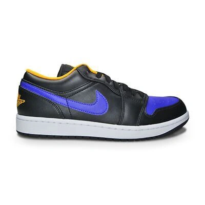 Pre-owned Nike Mens  Air Jordan 1 Low "dark Concord" - 553558 075 - Black Dark Concord Taxi