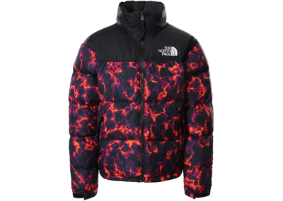 Pre-owned The North Face Men's 1996 Retro Nuptse Down Jacket, Black Marble Camo - Size L In Brown
