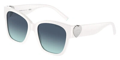 Pre-owned Tiffany & Co Tiffany Tf4216f Sunglasses Bright White / Azure Gradient Blue 100% Authentic