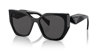 Pre-owned Prada Sunglasses Pr19zs 1ab5s0 55mm Black / Dark Grey Lens In Gray