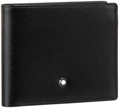 Pre-owned Montblanc 130071 Mens Wallet 11 Cc Credit Card Cells Id Black