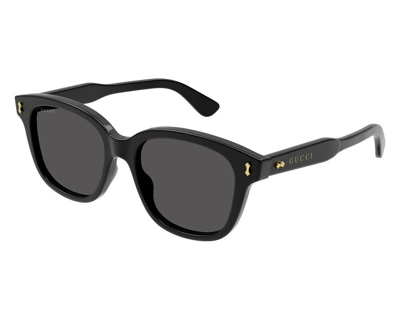 Pre-owned Gucci Rectangular Sunglasses Gg1264s-001-52 Black Frame Grey Lenses Polarized In Gray