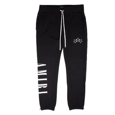 Pre-owned Amiri Black  Vertical Logo Sweatpants Size L $750 In Black And White