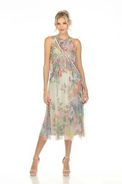 Pre-owned Johnny Was Biya Vienna Mesh Sleeveless Midi Slip Dress Boho Chic B35222 In Multicolor