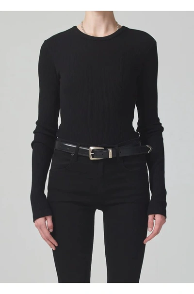 Citizens Of Humanity Jeans Bina Crew Neck Top In Black