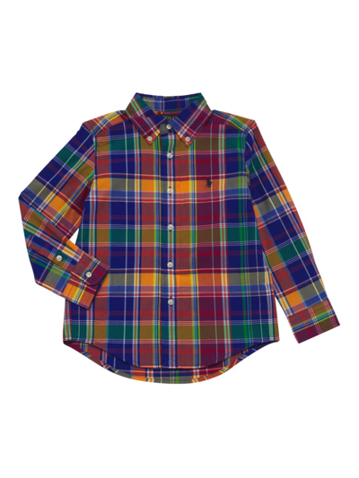 Polo Ralph Lauren Little Boy's & Boy's Plaid Button-down Cotton Poplin Sport Shirt In Royal Red Multi