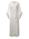 WEWOREWHAT WOMEN'S LONG FEATHER-TRIMMED ROBE
