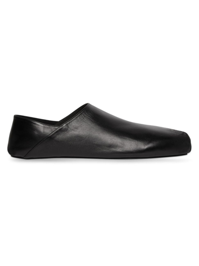 Balenciaga Kensington Leather Ballerina Shoes In Black