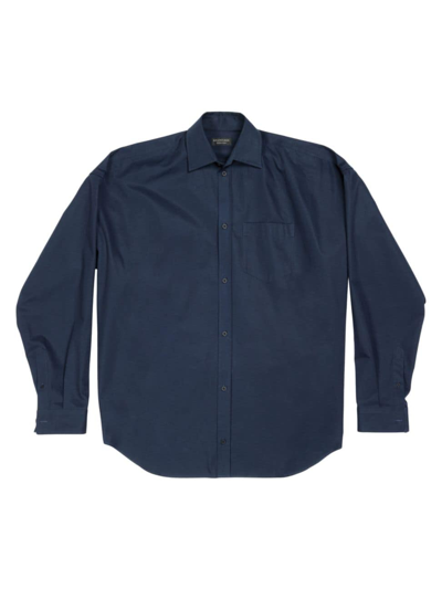 Balenciaga Cocoon Long-sleeve Shirt In Blau