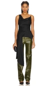 Simkhai Ronnie Draped Asymmetric Cowl Tank Top In Black