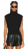 Simkhai Womens Wool Blend Ribbed Mock Turtleneck Sweater In Black