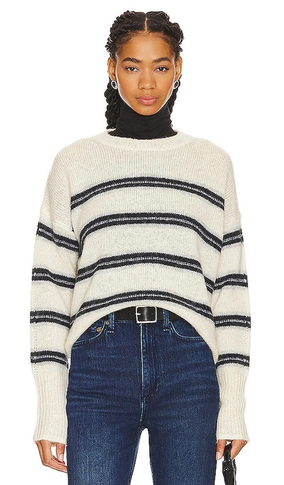 Rag & Bone Kelly Stripe Long Sleeve Sweater Ivory Multi S