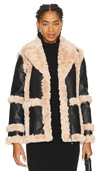 Unreal Fur Gate Keeper Faux-leather Jacket In Black & Beige