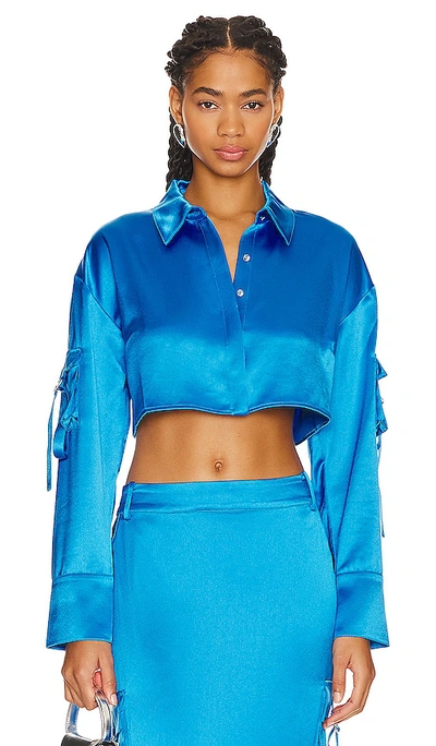 Retroféte Gaia Top In Tropical Blue