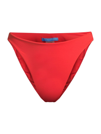 Haight. Women's Petrus Mid-rise Bikini Bottom In Red Shift