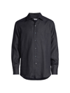 Loro Piana Men's Arizona Linen Button-down In Blue Navy