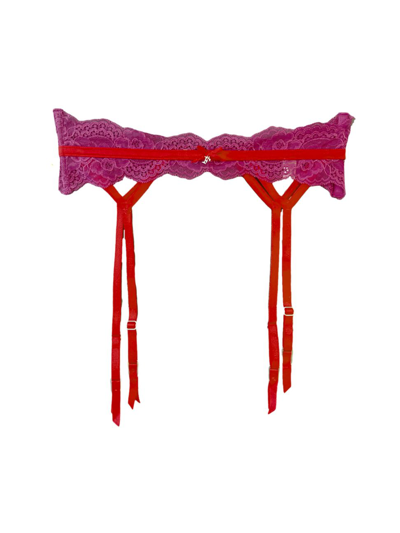 Fleur Du Mal Naomi Lace Garter Belt In Vixen