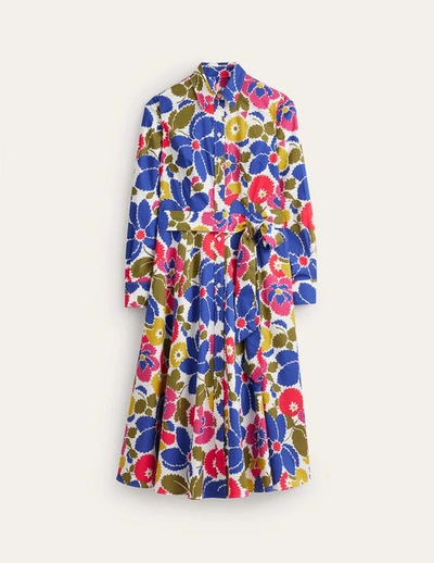white christmas dresses Amy Cotton Midi Shirt Dress-Ivory, Botanical Greenhouse main image 0