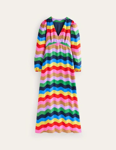 Boden Francis Empire Maxi Tea Dress Multi, Rainbow Wave Women