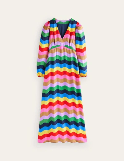 Boden Francis Empire Maxi Tea Dress Multi, Rainbow Wave Women | ModeSens