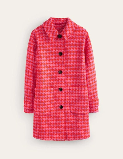 Boden Button Checked Fitted Coat Dogstooth Women