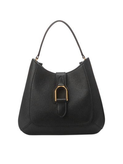 Ralph Lauren Women's Mini Pebbled Leather Hobo Bag In Black