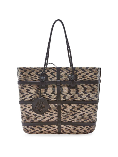 Altuzarra Women's Watermill Straw & Leather Tote Bag In Pinto