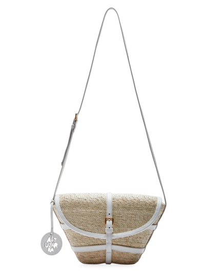 Altuzarra Women's Watermill Straw & Leather Crossbody Bag In Natural White