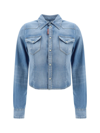 DSQUARED2 DSQUARED2 DISTRESSED CROPPED DENIM SHIRT
