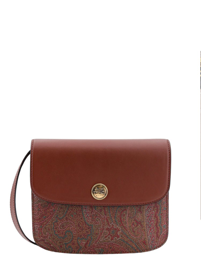 Etro Paisley Printed Essential Shoulder Bag In Brown
