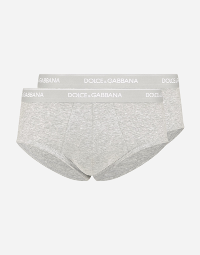 Dolce & Gabbana Stretch Cotton Brando Briefs Two-pack In White