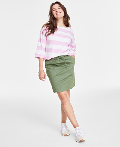 On 34th Women's Paperbag-waist Mini Skirt, Created For Macy's In Olivine